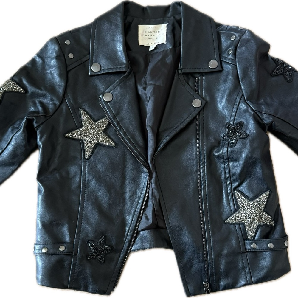 Girls Hannah Banana Star Leather Jacket